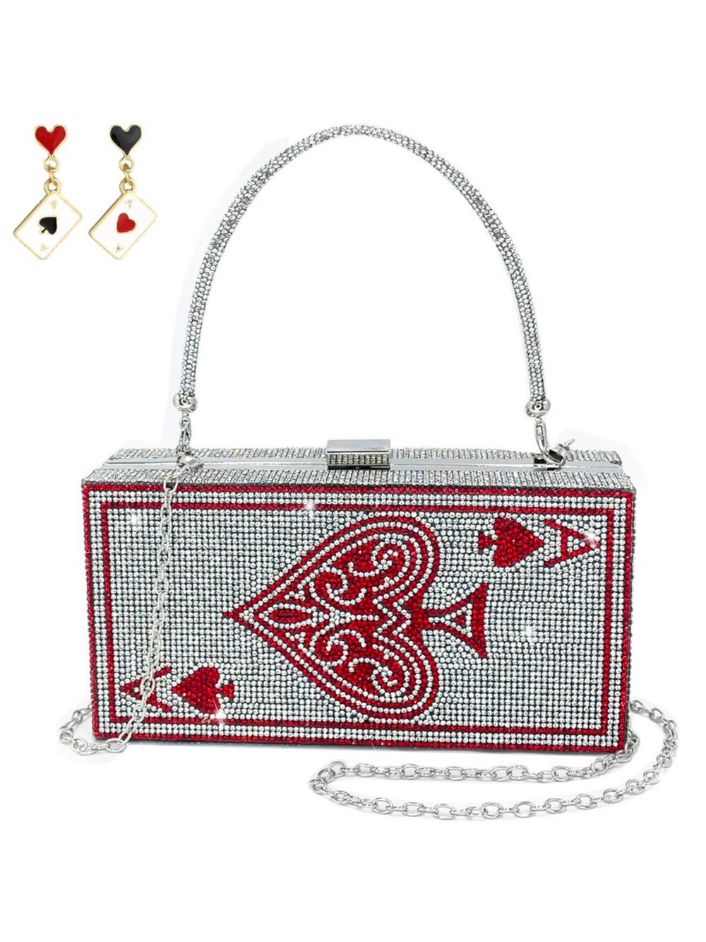 New Diamond Evening Handbags Red Queen bag casino vegas Bag,queen Red Ace